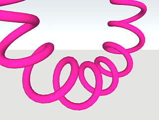 曲线螺旋的粉色绳子SU模型下载_sketchup草图大师SKP模型