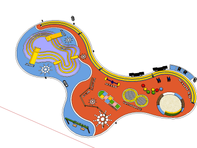儿童活动场地建筑活动器材SU模型