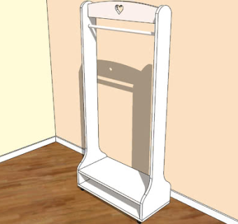 落地式儿童衣架SU模型下载_sketchup草图大师SKP模型