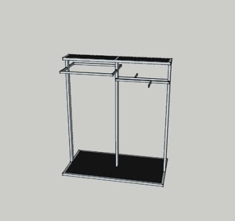 金属衣架SU模型下载_sketchup草图大师SKP模型