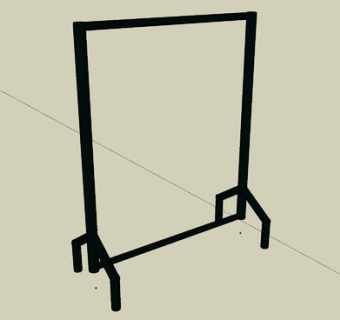 黑色金属晾衣架SU模型下载_sketchup草图大师SKP模型