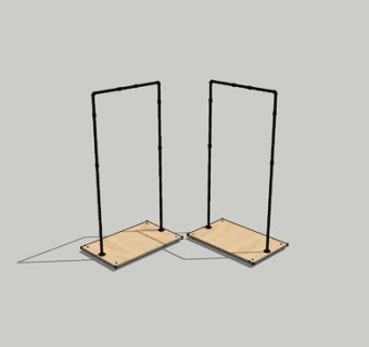 阁楼的衣服架SU模型下载_sketchup草图大师SKP模型