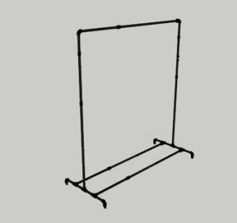 黑色水管衣架SU模型下载_sketchup草图大师SKP模型