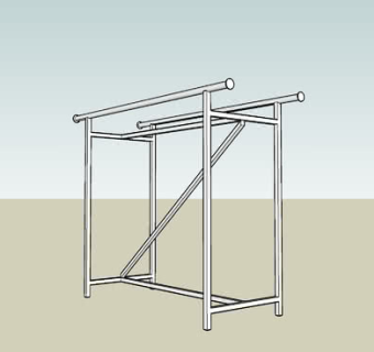 室外晾衣架SU模型下载_sketchup草图大师SKP模型