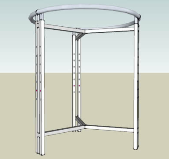 圆形挂衣架SU模型下载_sketchup草图大师SKP模型