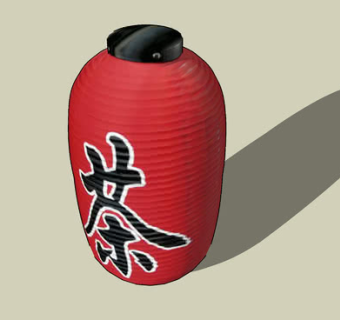 中式茶字灯笼SU模型下载_sketchup草图大师SKP模型