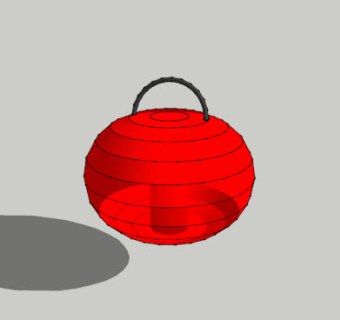 中式红色彩灯SU模型下载_sketchup草图大师SKP模型