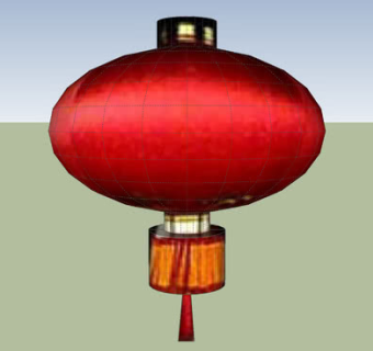 传统彩灯笼SU模型下载_sketchup草图大师SKP模型