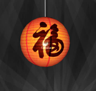 中国红纸福字灯笼SU模型下载_sketchup草图大师SKP模型