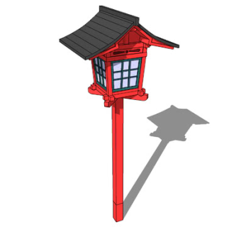木制春日灯笼SU模型下载_sketchup草图大师SKP模型
