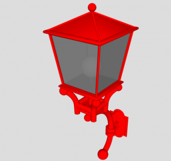 红色壁灯SU模型下载_sketchup草图大师SKP模型