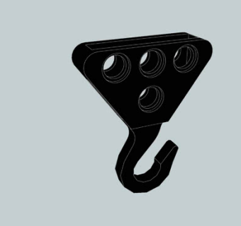 黑色四孔挂钩SU模型下载_sketchup草图大师SKP模型