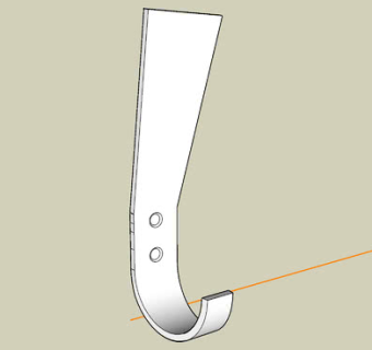 金属壁式挂钩SU模型下载_sketchup草图大师SKP模型