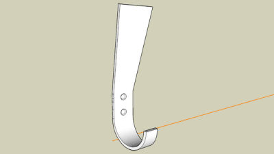 金属壁式挂钩SU模型下载_sketchup草图大师SKP模型