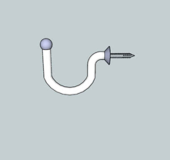 入墙式螺丝钉挂钩SU模型下载_sketchup草图大师SKP模型