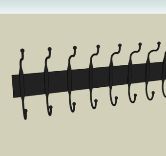 黑古铜衣帽钩SU模型下载_sketchup草图大师SKP模型
