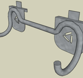 壁式金属双钩SU模型下载_sketchup草图大师SKP模型