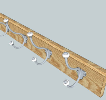 宜家卧房衣钩SU模型下载_sketchup草图大师SKP模型