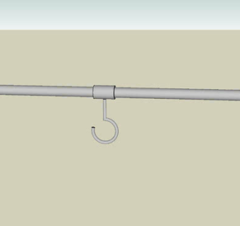 老式承重杆挂钩SU模型下载_sketchup草图大师SKP模型