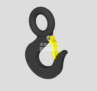 黑色弹簧吊钩SU模型下载_sketchup草图大师SKP模型