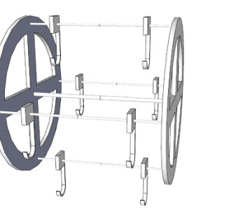 圆形衣钩架SU模型下载_sketchup草图大师SKP模型