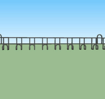 壁式10挂排钩架SU模型下载_sketchup草图大师SKP模型