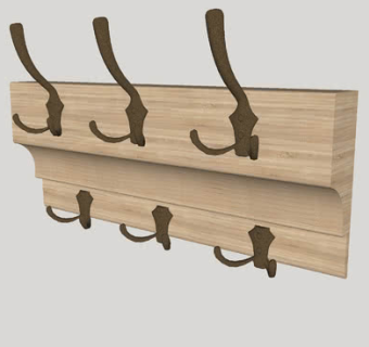 乡村风格木板挂钩SU模型下载_sketchup草图大师SKP模型