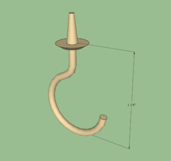 铜钩挂钩SU模型下载_sketchup草图大师SKP模型