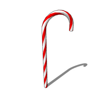 圣诞柺杖糖SU模型下载_sketchup草图大师SKP模型