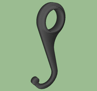 现代金属衣钩SU模型下载_sketchup草图大师SKP模型