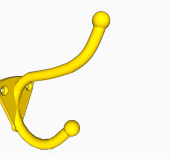 黄铜衣帽钩SU模型下载_sketchup草图大师SKP模型