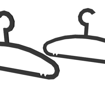 黑色双衣架SU模型下载_sketchup草图大师SKP模型