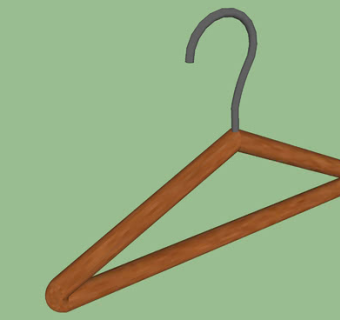 木制挂衣架SU模型下载_sketchup草图大师SKP模型