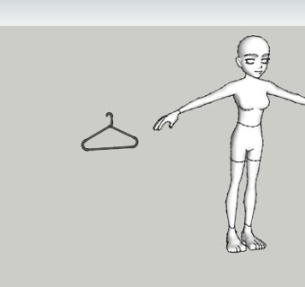 人物模型和衣架SU模型下载_sketchup草图大师SKP模型