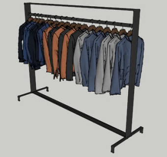 卧房外套衣架SU模型下载_sketchup草图大师SKP模型