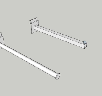 嵌墙式衣架杆SU模型下载_sketchup草图大师SKP模型
