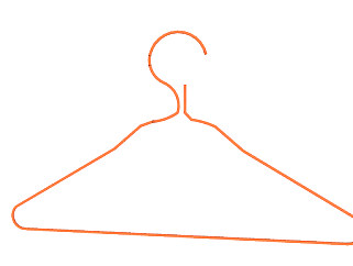 不对称的橙色衣架SU模型下载_sketchup草图大师SKP模型
