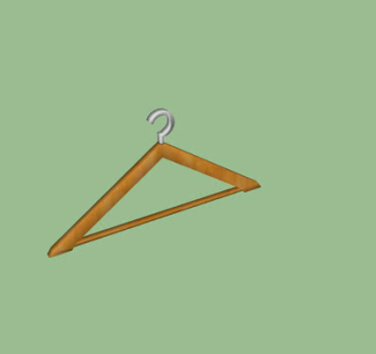 木制三角形挂衣架SU模型下载_sketchup草图大师SKP模型