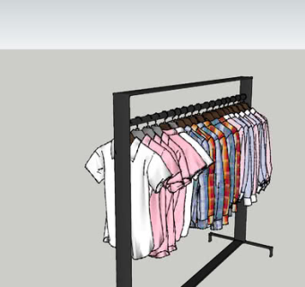 服装店衣架衣服SU模型下载_sketchup草图大师SKP模型
