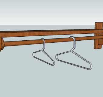 欧式简约实木挂衣架SU模型下载_sketchup草图大师SKP模型
