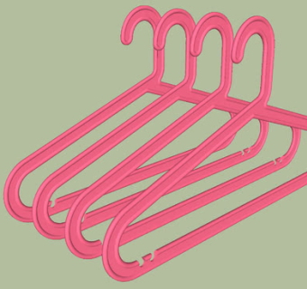 粉色挂衣架SU模型下载_sketchup草图大师SKP模型