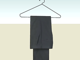 衣架上的西裤SU模型下载_sketchup草图大师SKP模型