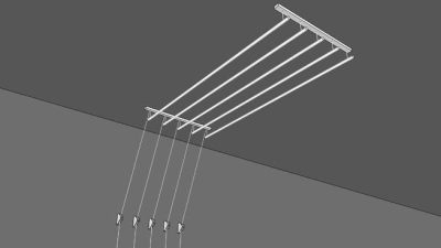 室内吊式晾衣架SU模型下载_sketchup草图大师SKP模型