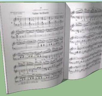 钢琴乐谱书籍SU模型下载_sketchup草图大师SKP模型