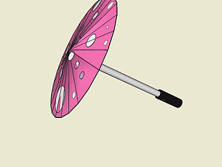 粉色油纸伞SU模型下载_sketchup草图大师SKP模型