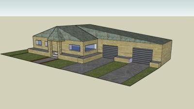 美式房屋别墅建筑SU模型下载_sketchup草图大师SKP模型