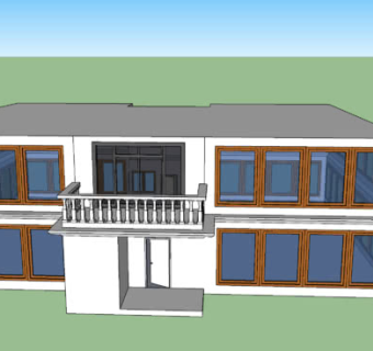 现代简约采光别墅SU模型下载_sketchup草图大师SKP模型