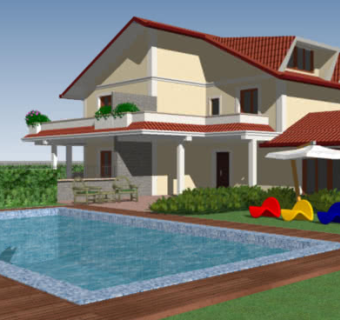 美式乡村风格别墅建筑SU模型下载_sketchup草图大师SKP模型