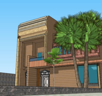 当代风格独栋别墅SU模型下载_sketchup草图大师SKP模型