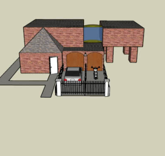 美式别墅建筑风格SU模型下载_sketchup草图大师SKP模型